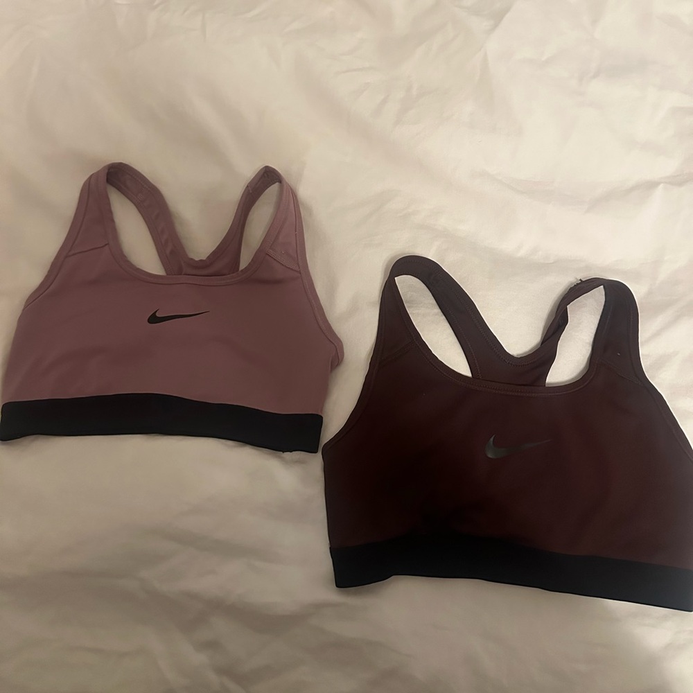 Bundle of 2 Nike sport bras. Purple and burgundy